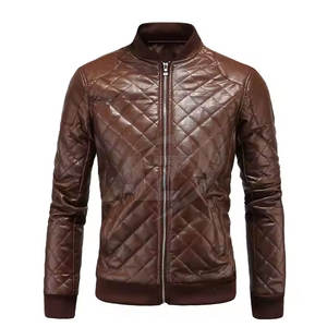 Veste en cuir décontractée pour homme à col montant, best-seller, nouvelle arrivée, hiver, imperméable, haute qualité, séchage rapide, respirante - Product Image 1