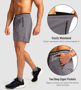 Pantalones Cortos Deportivos Casuales de Verano para Hombre, Transpirables, de Secado Rápido, de Poliéster/Algodón y Tela de Estambre, Colores/Logotipo Personalizados - Product Image 4