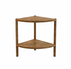 2-Tier Triangle Wooden Shelf <b>Unit</b> <b>Corner</b> <b>Storage</b> Shelf for Bathroom & Living Room - Product Image 1