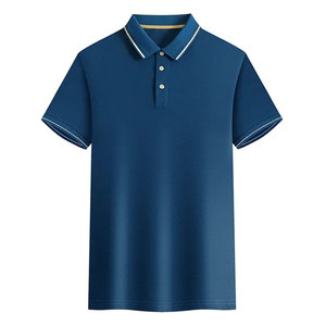 Camiseta de golf de rendimiento de 2 botones de manga corta informal personalizada para hombre, Camiseta de punto antiarrugas con estampado de seda, 100% algodón, verano, largo sólido - Product Image 1
