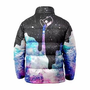 Vente en gros d'usine Doudounes pour homme Veste bouffante chaude coupe-vent à bulles en polyester imprimé par sublimation pour homme - Product Image 4