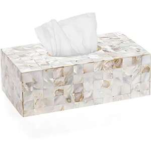 Porte-mouchoirs en résine de luxe avec des accents de fausses pierres précieuses et parfaits pour la décoration intérieure glamour et les espaces personnels - Product Image 2