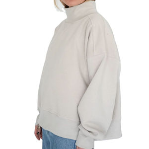 Sweat-shirt à col montant réversible en molleton lourd personnalisé, surdimensionné, uni, 100% coton, sweat-shirt personnalisé avec logo pour femmes et hommes - Product Image 2