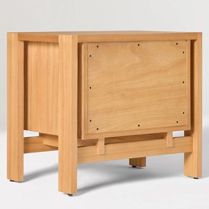 Nightstand ไม้สักธรรมชาติที่มีสองลิ้นชักเฟอร์นิเจอร์ในร่มที่เรียบง่าย-jilo - Product Image 4