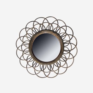 Espejos de pared con marco de madera iluminado de alta calidad al por mayor diseño tradicional para el interior del hogar embalado en caja de mimbre Ratán - Product Image 1