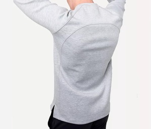 Sweat-shirt personnalisé à fente latérale pour homme, manches raglan longues, en molleton technique, pull de sport, streetwear, coton épais, pour la gym et l'entraînement - Product Image 4