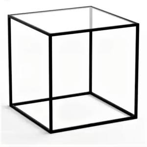 Table basse carrée en métal artisanale moderne avec plateau en verre transparent VISHAL HANDICRAFT, design personnalisable pour salon, bureau à domicile - Product Image 1