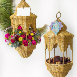 Vente en gros de paniers cadeaux Ramadan en rotin écologique faits à la main en forme de lanterne du Vietnam - Product Image 5