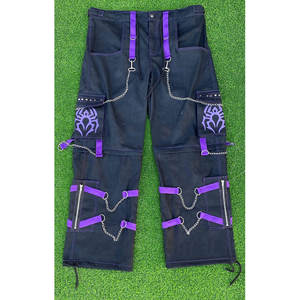 <b>Men's</b> Gothic Purple Cotton Gothic Dark Cuff <b>Pants</b>, <b>Men's</b> Convertible Fashion Gothic <b>Pants</b> 2026 - Product Image 1