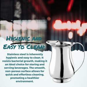 Pichet sophistiqué en acier inoxydable pour la distribution d'eau, présentation sur table, maisons d'époque modernes, intérieur écologique et durable - Product Image 2