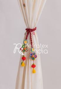 Bonne qualité Double boule embrasse rideau gland décoratif gland pour porte-rideaux - Product Image 5