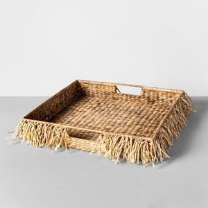 Solid Rattan Serving <b>Tray</b> With Raised Edges Designed For Safe Serving Of Drinks <b>Tea</b> Coffee And Light Snacks Indoors Or Outdoors - Product Image 4