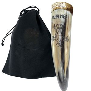 Tasse en corne de buffle polie du concessionnaire de confiance Logo personnalisé gravé Viking Design pour boire de la bière artisanat naturel - Product Image 1