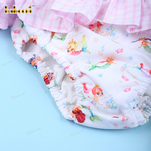 Maillot de bain sirène uni pour fille, OEM ODM, barboteuse smockée pour bébé, fabricant en gros-BB3154 - Product Image 5