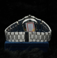 Montre-bracelet mécanique analogique de créateur, style Hip Hop classique, avec breloque, verre et diamants Moissanite de clarté VVS, boîtier en acier inoxydable