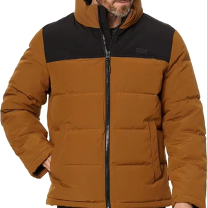 Men's High Street Winter Puffer Jacket Stand Collar Breathable Eco-Friendly Polyester Waterproof Hooded Full <b>Zip</b> Front - Product Image 1