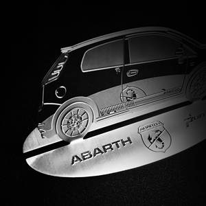 Abarth <b>Engraved</b> Silhouette Model for Fiat Grande Punto Stainless Steel Turning <b>Tool</b> Model 8016408112322 - Product Image 5