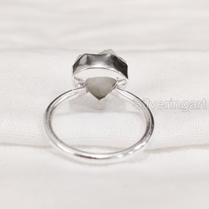 เครื่องประดับหินดิบสำหรับผู้หญิงแหวนพลอยมูนสโตนสีรุ้งธรรมชาติเครื่องประดับอัญมณีแหวนธรรมดา925แหวนเงินสเตอร์ลิง - Product Image 5