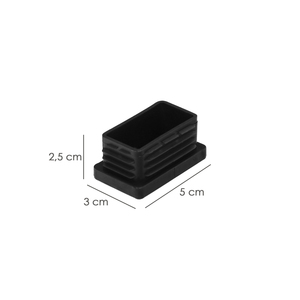 Contera Plástica Rectangular Interior Color Negro 50x30 mm Bolsa 100 Unidades. - Product Image 2