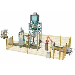 Lignes d'emballage de sacs FIBC haute performance avec bras robotique, 40 à 80 sacs par heure, système de remplissage et de palettisation automatisé - Product Image 1