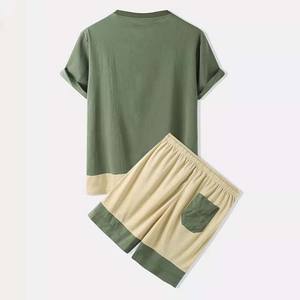 Vente en gros, ensembles d'été, amples, ras du cou, courts, couleur unie, coton, polyester, 2022 - Product Image 2