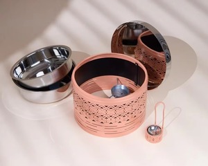 Casserole faite à la main de qualité supérieure argentée et rose servant un chauffe-plats pour la maison, l'hôtel et les restaurants. - Product Image 2