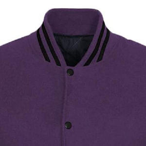 Chaqueta de manga de cuero de cuerpo de lana regular para hombre, chaqueta de béisbol universitaria bordada de calle secundaria americana para hombre - Product Image 4