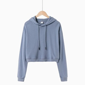 Meilleure vente de haute qualité dames Crop Top Hoodies Prix raisonnable Printemps Femme Vêtements avec col à capuche pour la saison d'hiver - Product Image 6