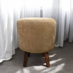 2025 Moderne Rose Velours Petit Ottoman Rond Bas Tabouret de Rangement pour Salon et Chambre - Product Image 1