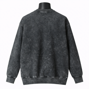 Sudadera Oversize de Algodón Pesado con Efecto Ácido para Hombre, Estilo Urbano, Aspecto Vintage Lavado, OEM - Product Image 2