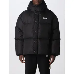 Doudoune d'hiver de haute qualité, avec logo personnalisé, col montant, veste en duvet matelassée à fermeture éclair pour hommes