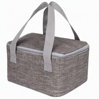 Sac isotherme tissé chiné avec double fermeture éclair et poignée en sangle pour boîte à lunch