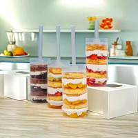 JIMI Petit récipient transparent pour pudding Tasse à salade en plastique Jetable PET Snack Smoothie Tasse pour emballage Dessert Crème glacée