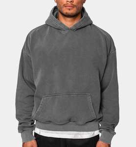 Sudadera con Capucha Vintage Lavada con Estampado, Sudadera con Capucha de Felpa Francesa Lavada al Ácido para Hombre, Sudadera con Capucha Corta de Algodón Personalizada para Hombre - Product Image 1