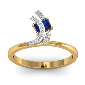 Handmade Designer Premium Quality Blue Zircon Gemstone Brass <b>Ring</b> Unisex Premium Gold Plated Jewelry for Engagement and Party - Product Image 1