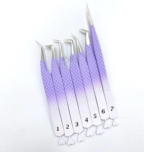 Ombre แหนบขนตาญี่ปุ่นแบบทูโทนสีม่วงขาวขนตาหัวแหลมแบบยั่งยืน - Product Image 1