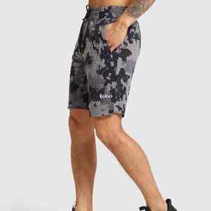 Precio al por mayor Casual Camo Print Men Gyms Fitness Regular Fit Shorts / Active Wear Pantalones cortos de secado rápido para hombres - Product Image 2