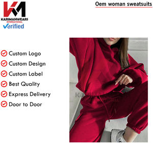 Conjunto de Sudadera con capucha para mujer, chándal informal de lana, ropa deportiva, Jersey, pantalones de chándal, traje de invierno y otoño, ropa deportiva cálida - Product Image 5