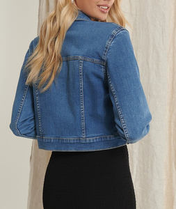 Chaquetas Vaqueras Casuales Lavadas para Mujer, de Alta Calidad, Azules, Holgadas, de Invierno, Transpirables, de Algodón - Product Image 5