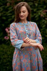 Robe en coton imprimée à la main Lucy A Line, style bohème, pour les vacances - Product Image 6