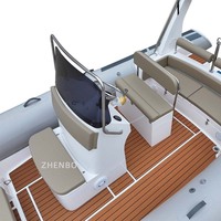 Bateau pneumatique semi-rigide Zhenbo Marine RIB-680 Sport Yacht en fibre de verre avec direction hydraulique, 22 pieds, pour loisirs