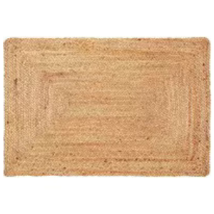 Tapis d'intérieur doux et élégant en jute et coton, rembourré et lavable pour chambre et salon - Product Image 1