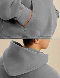 Sudaderas con capucha personalizadas para hombres Sudaderas de lana de peso pesado para hombres Sudadera con capucha atlética lavada Sudaderas con capucha a juego de gran tamaño para parejas - Product Image 6