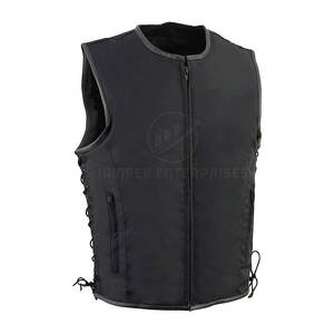 Chaleco de cuero de vaca genuino de diseño personalizado para hombre, transpirable, a prueba de viento, impermeable, ropa exterior informal para lona de invierno - Product Image 1