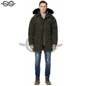 Manteau d'hiver pour hommes avec capuche détachable Veste en duvet longue et épaisse Parka chaude pour temps froid isolée - Product Image 6