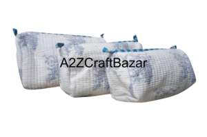 Neceser de Viaje de Algodón Ligero y Duradero, Ecológico, con Cierre de Cremallera y Diseño de Borlas Vintage, 3 Piezas - Product Image 3