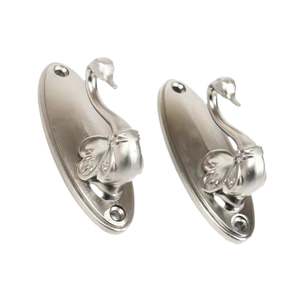 Handcrafted Swan <b>Curtain</b> <b>Wall</b> <b>Hooks</b> Durable Material Well Finished Perfect For Towels And Door Hanging Display Set Of 2 Pcs - Product Image 3