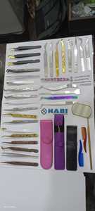 Pince à épiler d'extension de cils personnalisée en acier inoxydable avec prise en diamant et or de marque privée pince à épiler produit de beauté - Product Image 6