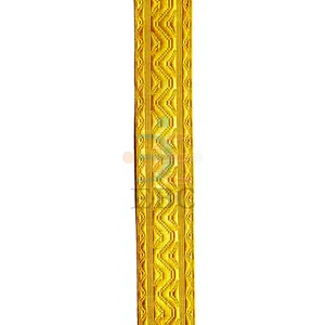 OEM Jacquard Religiöses Gewand Trim Braid Lace Gold Metallic Bullion Wire Mylar Laurex Zeremonielle Kleider Dekorative Besätze