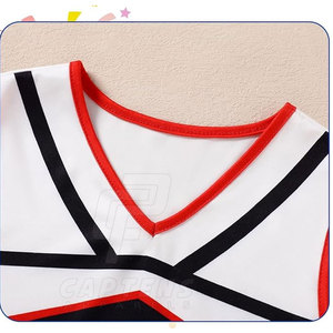 Vente en gros d'uniformes de pom-pom girl légers, uniformes de pom-pom girl de couleur unie avec logo personnalisé - Product Image 3